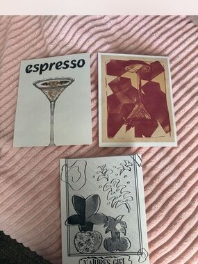 Espresso Martini Art Prints - Pink, Cream & Burgundy